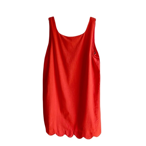 Kate Spade Target Red Scalloped Mini Dress Size M Sleeveless Cotton Sheath Shift - Picture 6 of 11